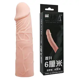 Насадка на член Baile Penis Sleeve Flesh 6, +3 см (тілесний) - мініатюра 7
