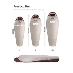 Спальний мішок з натуральним пухом Naturehike Snowbird NH20YD001 (розмір L) 980 г Коричневий - мініатюра 6