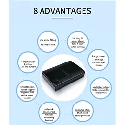 ДБЖ UPS для роутера DC1018P 12V/ 9V/ 5V 10400 mAh 18W для пристроїв постійного струму DC USB Type A, USB Type C, POE чорний - мініатюра 3