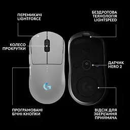 Миша комп'ютерна Logitech Pro 2 Lightspeed White (910-007302, 910-007304) - мініатюра 8
