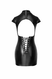 Сукня Noir Handmade F309 Fantasy, XXL, black, міні, під латекс, короткий рукав, шнурівка ззаду - мініатюра 5