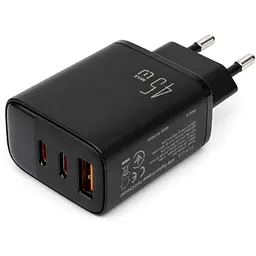 Зарядний пристрій Vinga 2xUSB-C + USB-A Display 45W (VCR45ACCDB) - мініатюра 7