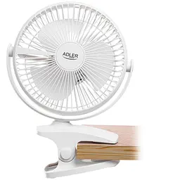 Вентилятор AdlerAD 7342 white настільний/ акумуляторний/ 5Вт/ D=15.5см/ USB-C/ білий (AD7342W) - мініатюра 2