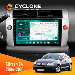 Штатна магнітола Citroen C4 2004-2010 Cyclone C9-013 4x64 DSP 4G Cyclone (НФ-00007211)