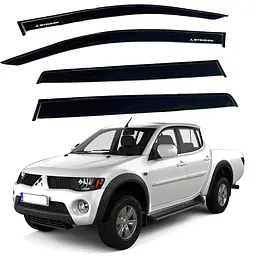 Дефлектори вікон вітровики Mitsubishi L200 IV 2006-2015 Скотч 3M Voron Glass