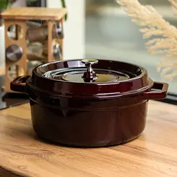 Кокотниця чавунна емальована 4 л, бургунді Yongkang HP-FLG-10 burgundy - мініатюра 2