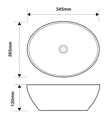 Умивальник накладний Mixxus Premium Ellipse-0107 345x265x120 мм MP6525, Білий - мініатюра 3