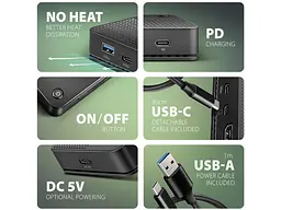 Док-станція AXAGON USB4 12in1 Black (HMC-U4) - мініатюра 5