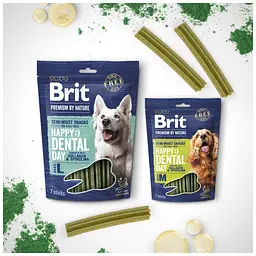 Ласощі для собак Brit Premium Dental Snacks M для середніх порід з колагеном і спіруліною 180 г (8595602573950) - мініатюра 2
