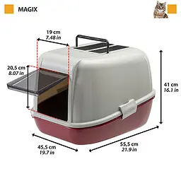 Закритий туалет для котів із системою просіювання MAGIX Ferplast - мініатюра 4