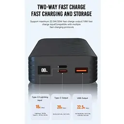 Повербанк Powerbank XO PR-144 20000mAh Type-C PD20W Black - мініатюра 3