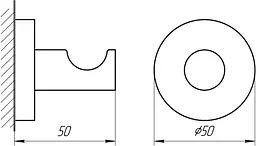 Гачок Perfect Sanitary Appliances SP 8115, Хром - мініатюра 2