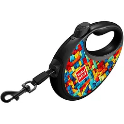 Повідець-рулетка для собак з контейнером Waudog R-leash Блоки зі світловідбивною стрічкою M до 20 кг 5 м - мініатюра 4