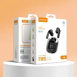 Бездротові навушники Duopuni BT30 TWS Wireless Headset, Bluetooth 5.3, 250 mAh Black - мініатюра 4