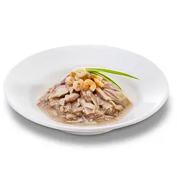 Вологий корм для котів Cherie Hairball Control Tuna&Shrimp, зі шматочками тунця та креветок в соусі, для запобігання утворення шерстяних грудочок, 80 г (CHT17005) - мініатюра 2