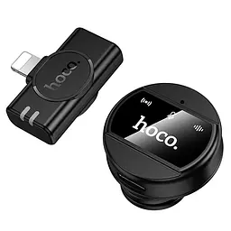Петличний бездротовий мікрофон Hoco L21 Charm Lightning Black - мініатюра 2