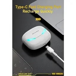 Бездротові навушники Awei T35 Gaming TWS Bluetooth Earphone до 5 годин білі - мініатюра 8