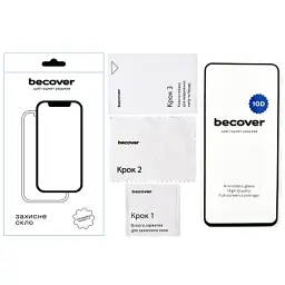 Скло захисне BeCover Xiaomi Redmi 12 5G 10D Black (711370) - мініатюра 2