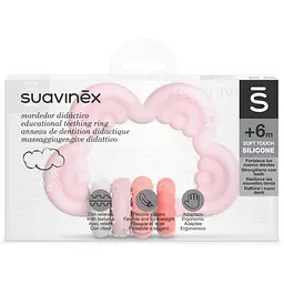 Прорізувач Suavinex Step 3 силіконовий з брязкальцем рожевий (401440) - мініатюра 2