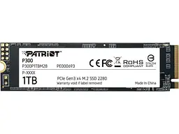 SSD накопичувач M.2 Patriot P300 1TB NVMe 2280 PCIe 3.0x4 3D NAND TLC