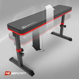 Лавка тренувальна Hop-Sport HS-1025 Pro для жиму горизонтальна регульована - мініатюра 9