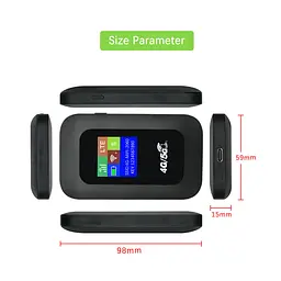 Портативний Wi-Fi модем Mobile Router PH312-E LCD 2.4ГГц, 4G LTE роутер Black (18660) - мініатюра 3