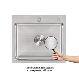 Набір 2 в 1 Lidz: кухонна мийка H5045 3.0/1.0 мм Brush + дозатор для миючого засобу (LDH5045BRU35383) - мініатюра 3