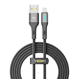 Кабель для заряджання та обміну даними Yoki YK-LE17 LED Series USB/Lightning 12W 2.4A/5V 2 m Black