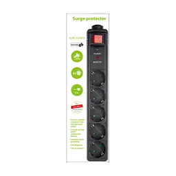 Мережевий фільтр живлення EnerGenie SPG5-C-10, 5 розеток, 3 м (SPG5-C-10) - мініатюра 2