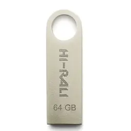 Флеш накопичувач USB 64Gb Hi-Rali Shuttle сріблястий USB 2.0 (HI-64GBSHSL)