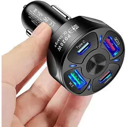 Автомобільний зарядний пристрій No Brand CWa 2USB 2Type-C PD20W QC 3.0 Black (70250551) - мініатюра 3