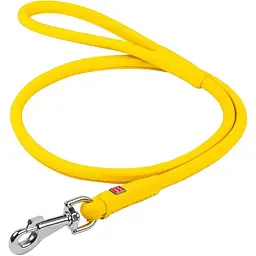 Повідець для собак Waudog Glamour, шкіряний, круглий, 183х1 см, жовтий