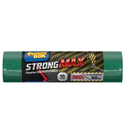 Пакети для сміття Фрекен Бок Strong МАХ, багатошарові, 160 л, 10 шт.