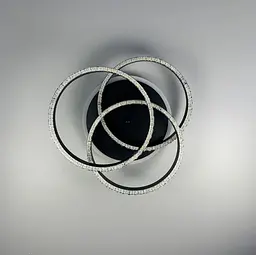 LED світильник чорний на 3 кільця з хромованою смужкою d30 см Line.F A 55063/3С RGB BK+CR - мініатюра 2
