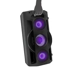 Портативна колонка бумбокс REAL-EL X777-PSS Boombox 65W Bluetooth TWS, RGB, Black - мініатюра 5