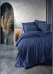Комплект постільної білизни полуторний 160х220 Plain - Dark Blue ранфорс TC303375719