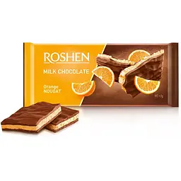 Шоколад Roshen молочний з апельсиновою нугою 90 г (769353)