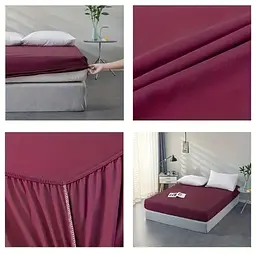 Простирадло на гумці 200х180х20 бордо - мініатюра 3