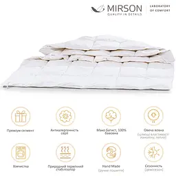 Ковдра вовняна MirSon Luxury Exclusive №1364 демісезонна 110x140 см біла - мініатюра 4