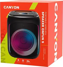 Портативна акустика Canyon speaker OnFun 5 Partybox 40W RGB Black (CNE-PBSP5) - мініатюра 7