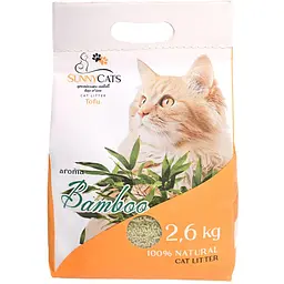 Наповнювач для котячих туалетів SunnyCats Bamboo тофу бамбук 2.6 кг