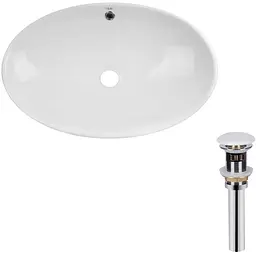 Умивальник Qtap Dove накладний овальний 625x415x150 мм White + донний клапан PU02O, Білий