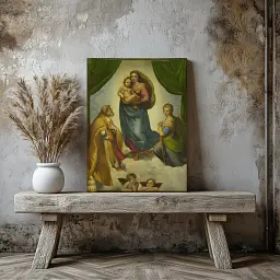 Інтер'єрна картина Сікстинська Мадонна, Рафаель, Raphael, Sistine Madonna, релігійний декор, 80×60 см (id6652) - мініатюра 2