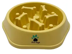 Миска для повільного годування для собак EcoToys пластикова жовта 23.5х4.5 см 6876
