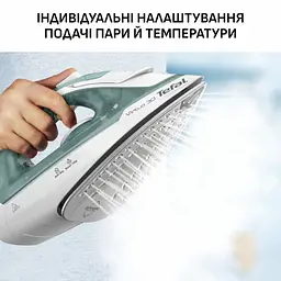 Праска Tefal Virtuo 30 2000 Вт 240 мл паровий удар 120 г постійна пара 27 г керамічна підошва біло-зелений - мініатюра 10