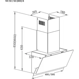 Витяжка похила Pyramida NX 60 (800) B GWH [142787] - мініатюра 8