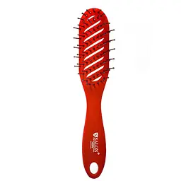 Щітка для волосся масажна пластикова продувная Salon Professional червона