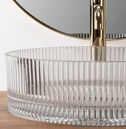 Умивальник Rea Ingrid transparent 40 накладний REA-U0278, Прозорий - мініатюра 2