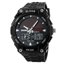 Наручний годинник на сонячній батареї Skmei 1049 Black, 1049BK (17097)