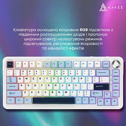 Клавіатура Ajazz AK820 MAX PLUS Daydream Switch Blue White Dark Blue 3 (AK820MAX-DD-BWD) - мініатюра 11